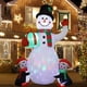 thumbnail image 2 of 1,8 m decoración navideña juguete inflable regalo muñeco de nieve pingüino luces LED integradas interior exterior fiesta de año nuevo decoración de jardín, 2 of 6
