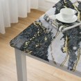 thumbnail image 5 of WYYP Marble Gold Accents Black Background Square Tablecloth Full Width Single-Sided Printing 100% Polyester Fiber 46*46, 5 of 8