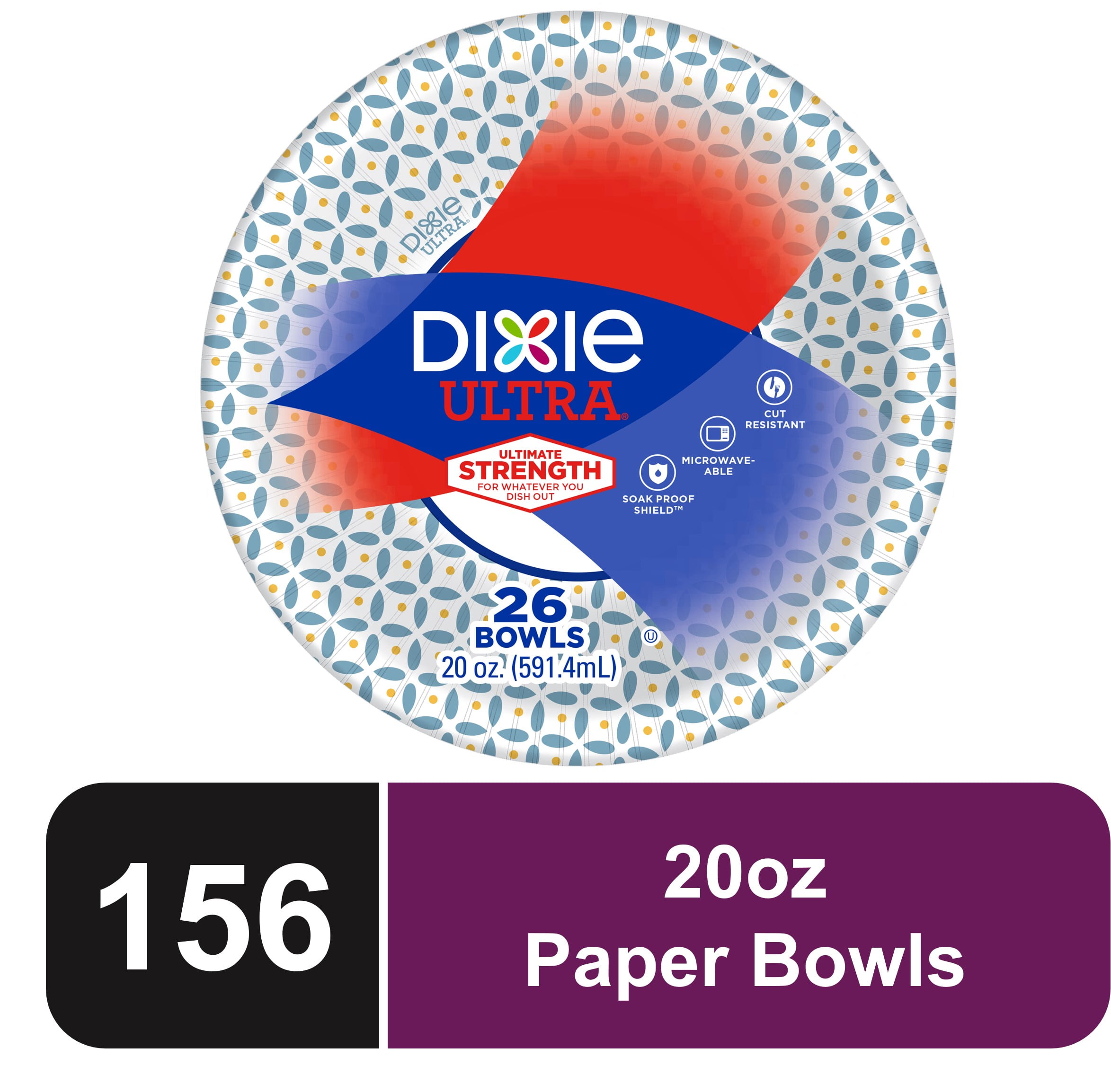 Dixie Ultra Disposable Paper Bowls 20 oz 25 count 