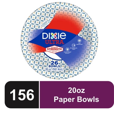 Dixie Ultra Disposable Paper Bowls, 20 Oz, Multi-Color Patterns, 50 Count Pack