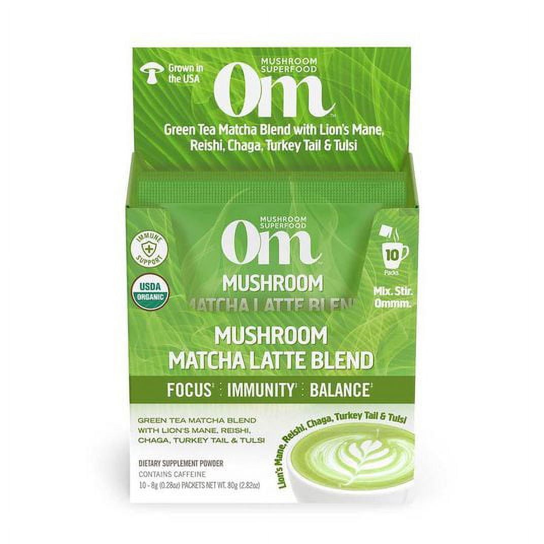 OM Mushroom Superfood Mushroom Matcha Latte Blend, Drink Mix, Organic-6 x 8.47 oz