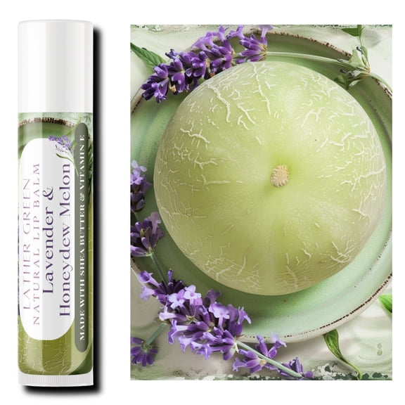 Lavender & Honeydew Melon Natural Lip Balm, Pack of 3 by LatherGreen