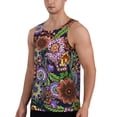 thumbnail image 2 of Easygdp Vintage Floral Men's Tank Top, Sleeveless Muscle T Shirts, Breathable, Quick-Dry, Loose for Gym, Running, Fitness - 4X-Large, 2 of 9