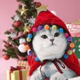 thumbnail image 4 of Disfraz de gato navideño, gorro de Papá Noel con bufanda, conjunto de Navidad para gatito, ropa para mascotas, conjunto de Papá Noel para gatito y cachorro, 4 of 5