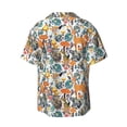 thumbnail image 5 of KLL Abstract Plants Mushroom Deer Print Men's Shirt Short Sleeve Button Down Summer Cuba Beach Shirts- 3X-Large, 5 of 5