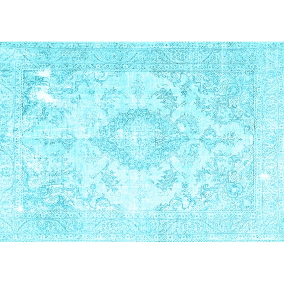 Ahgly Company Indoor Rectangle Persian Light Blue Traditional Area Rugs, 6' x 9'