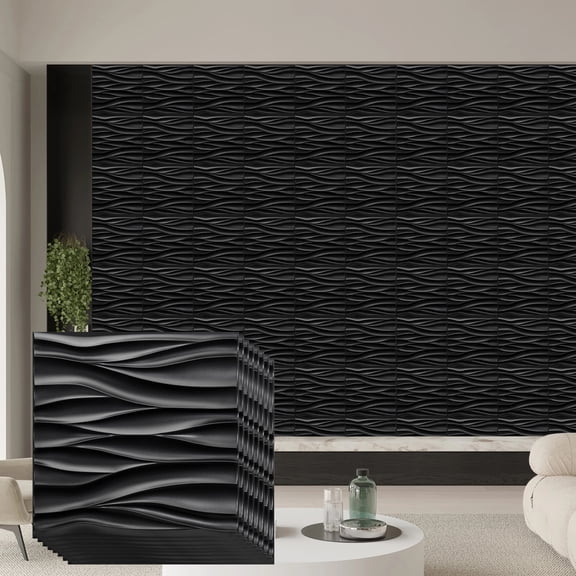 FLOLEOPA 30 Pack 3D Wall Panel, PVC Textured Wall Panels for Interior Wall Décor, 11.8 x11.8 Inch Cover 29.Sq.Ft