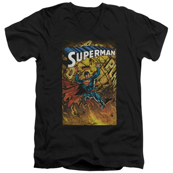 Superman - One - Slim Fit V Neck Shirt - X-Large