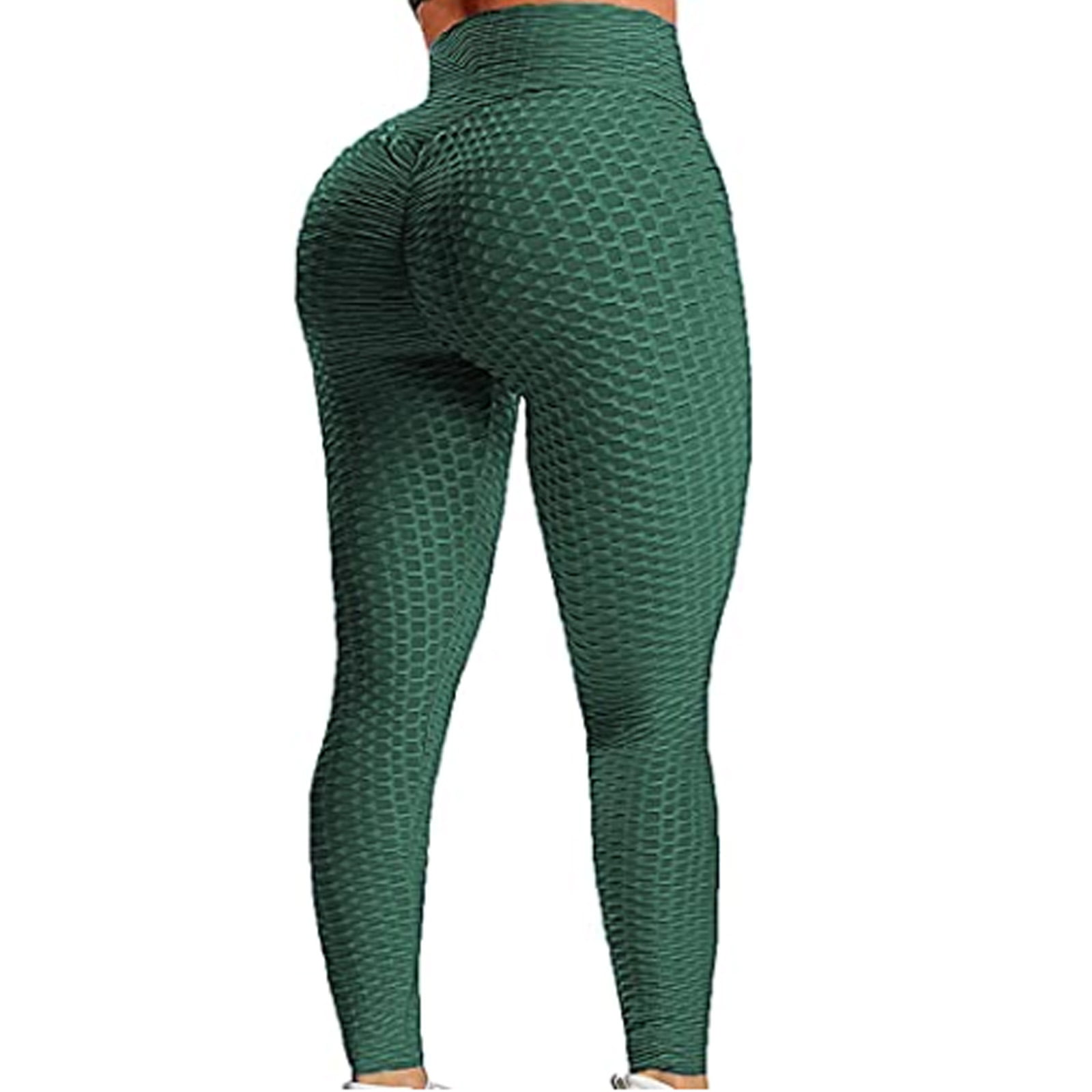 FITTOO ITTOO Womens High Waist Textured Workout Leggings Stripes Booty Scrunch Yoga Pants Ruched Tights