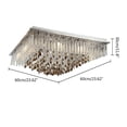 thumbnail image 2 of Luxury Square Crystal Light LED Glass Chandelier Droplet Fixture Ceiling Pendant, 2 of 12