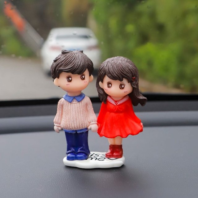 Decoración de pareja de coches Decoración de consola central de coche Espejo retrovisor de coche para niña