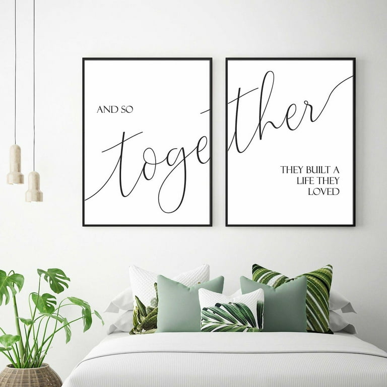 Set of 2 Prints And So Together They Built A Life They Loved Canvas Wall Art  Romantic Saying Poster Painting For Couple Bedroom Decor Unframed -  Walmart.com