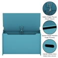 thumbnail image 5 of Kids Toy Chest, Wooden Storage Box Organizer with Seating Bench, Safety Hinged Lid and Large Storage Space, Boys and Girls Wooden Storage Chest Cabinet for Living Room, Bedroom, Playroom, Teal, D9245, 5 of 9