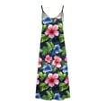 thumbnail image 4 of Htigea Summer Maxi Dress for Women Tropical Print Sleeveless Spaghetti Strap V-Neck Sundress Casual Loose fit Beach Long Dresses 03#Multicolor,S, 4 of 5