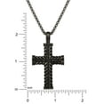thumbnail image 2 of Brilliance Fine Women's Stainless Steel Black Plated CZ Cross Pendant Necklace, 22", 2 of 4