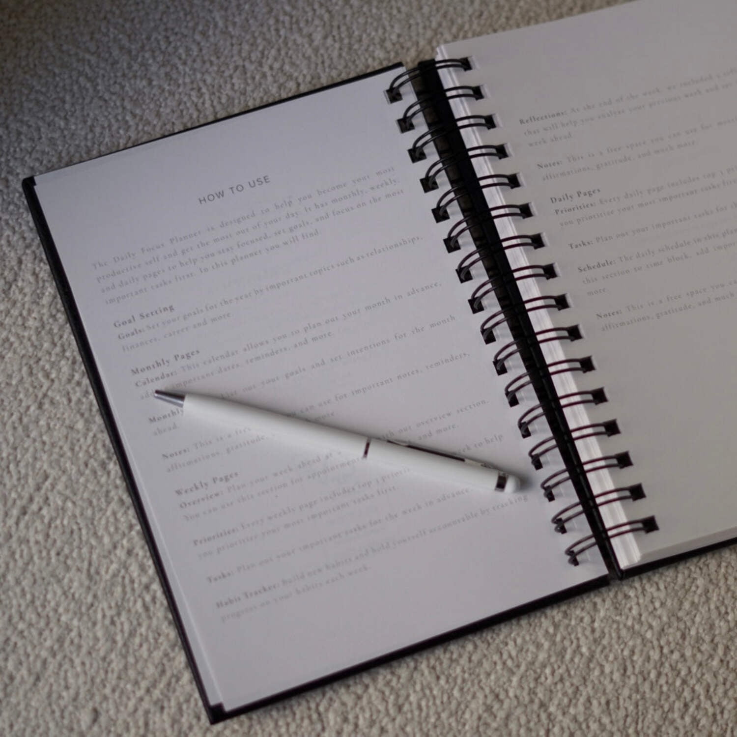 INSIDE THEN OUT  Daily Focus Planner - 6 Month Undated Planner for Productivity, Goal Setting, Intention - Monthly, Weekly, Daily Task Pages