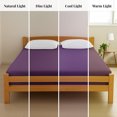 thumbnail image 2 of Lux Decor Collection Queen Fitted Sheet - Upto 16 Inches Deep Pocket Microfiber Bottom Sheet with All-Around Elastic, Purple, 2 of 7