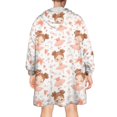 thumbnail image 2 of Ballet Princess Pattern Wearable Oversized Blanket,Wearable Blanket Hoodie for Adults,Cozy Hooded Blankets with Super Pockets,Super Warm Fuzzy Pullover for Women & Men, 2 of 6