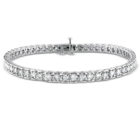 Miabella 3 Carat T.W. Diamond Sterling Silver Tennis Bracelet, 7.25