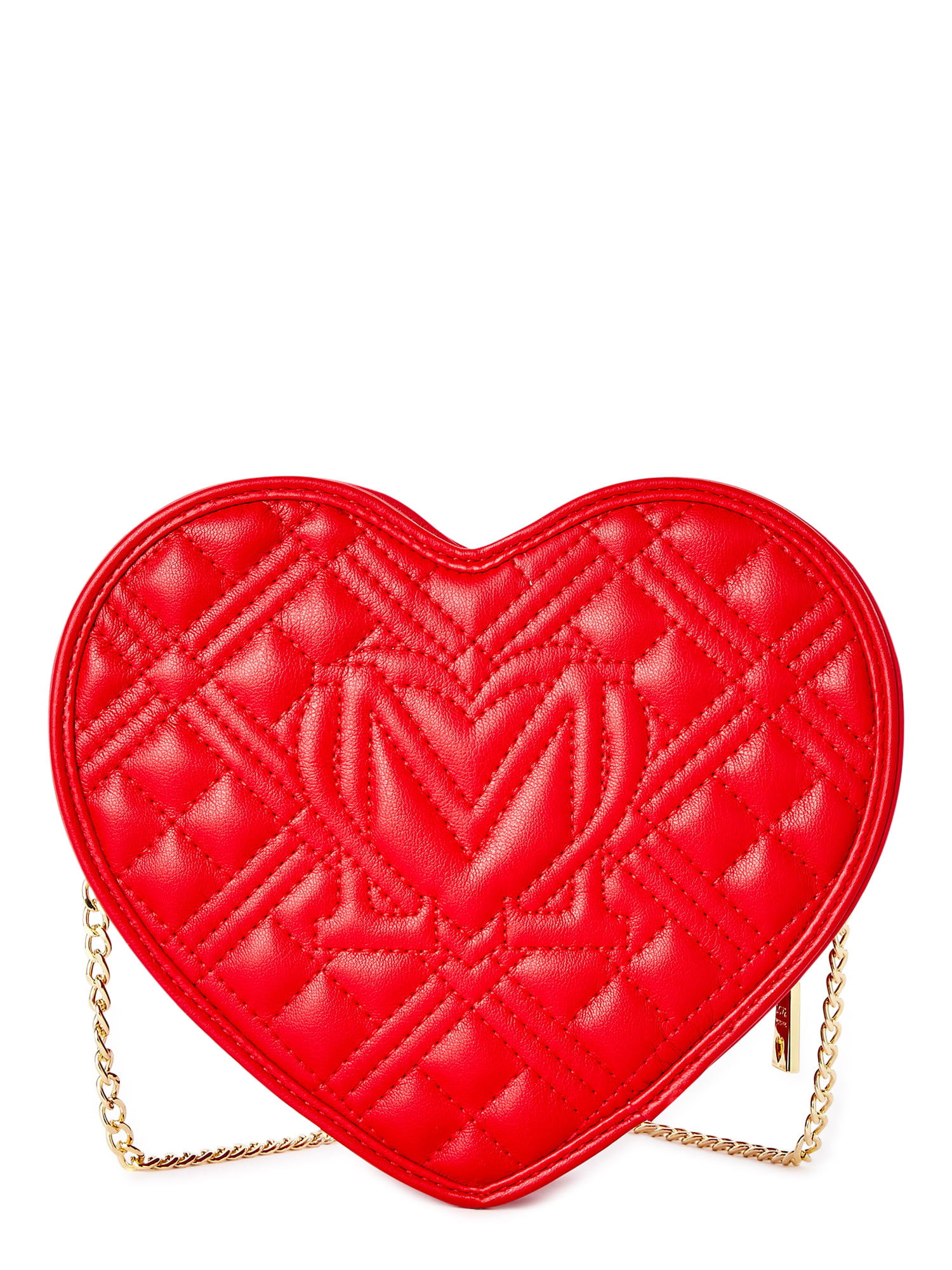 Love Moschino Women's Red Heart Shoulder Bag with Chain 