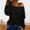 *Black, variant on ClodeEU Women's Off Shoulder Tops,Lightweight Oversized Batwing Long Sleeve Fall Casual Loose T Shirts Black,Womens Plus L