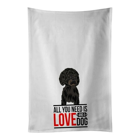 

Doodle Black and White #2 White Kitchen Towel Set of 2 19 in x 28 in