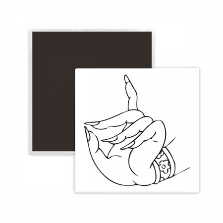 

Hand Line Drawing Pattern Square Ceracs Fridge Magnet Keepsake Memento