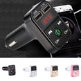 thumbnail image 4 of Bluetooth 5.0 Car Kit Handsfree Wireless FM Transmitter Dual Car MP3 USB Charger LCD TF Card Car MP3 Player, Silver, 4 of 9
