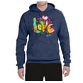 thumbnail image 2 of Wild Bobby, Colorful Rainbow Paint Love Streetwear Unisex Graphic Hoodie Sweatshirt, Vintage Heather Navy, Medium, 2 of 3