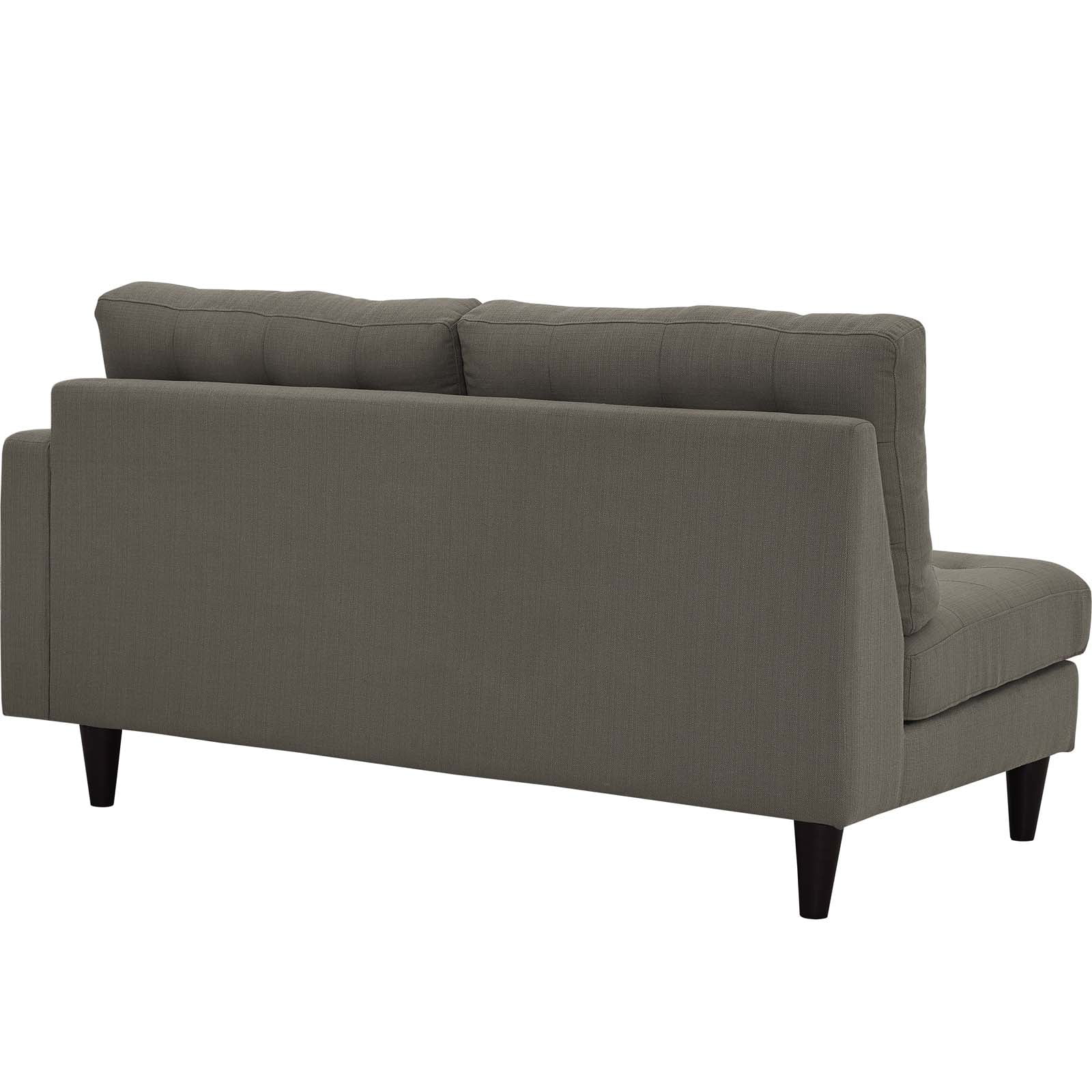 Modway Empress Right-Facing Upholstered Fabric Loveseat in Granite