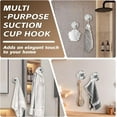 thumbnail image 6 of Reusable Heavy Duty Suction Cup Hooks for Kitchen/Bathroom/Shower - Wet-Proof Hooks for Towels, Robes, Loofah&Wreaths/No Drill Mounting on Glass, Tile, Metal (2, Brushed Nickel), 6 of 10