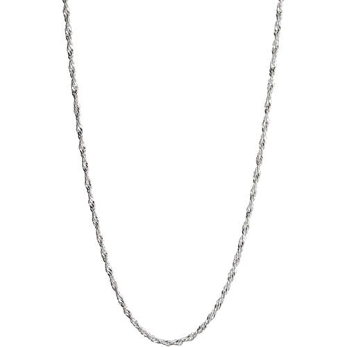 Jewels By Lux 14k White Gold Twisted Ribbon Bar 16-18 Necklace