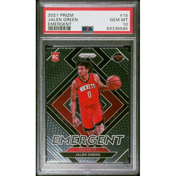 Graded 2021 Panini Prizm Jalen Green #15 Emergent Rookie RC Basketball Card PSA 10 Gem Mint