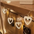 thumbnail image 3 of Wooden Heart Fairy String Light Valentine's Day Heart Shaped String Light Battery Operated String Led Light for Christmas Holiday Wedding Garden Birthday Party Indoor, 3 of 5