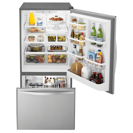 Whirlpool - 21.9 Cu. Ft. Bottom-Freezer Refrigerator - Stainless Steel