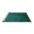 thumbnail image 2 of Ahgly Company Machine Washable Indoor Round Oriental Turquoise Blue Industrial Area Rugs, 6' Round, 2 of 4