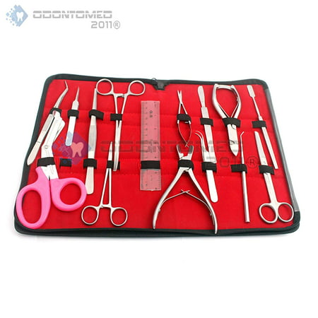 OdontoMed2011® Coral Propagation Fragging Kit Set 15 Pcs Hard Soft Freshwater Reef Stainless Steel Tools With Zipper Case