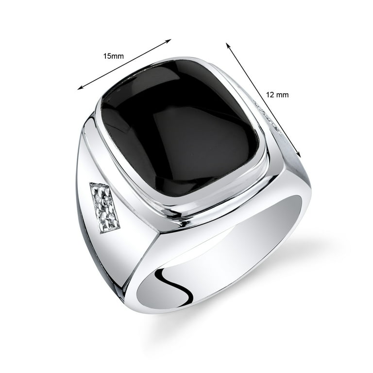 Sterling Silver Bezel 12mm Oval Onyx Men's Ring Sterling Silver Bezel 12mm Oval Onyx Men's Ring