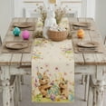 thumbnail image 2 of zhangmingg Easter Table Runner with Watercolor Bunny and Eggs Design for Holiday Dining Kitchen, 2 of 6