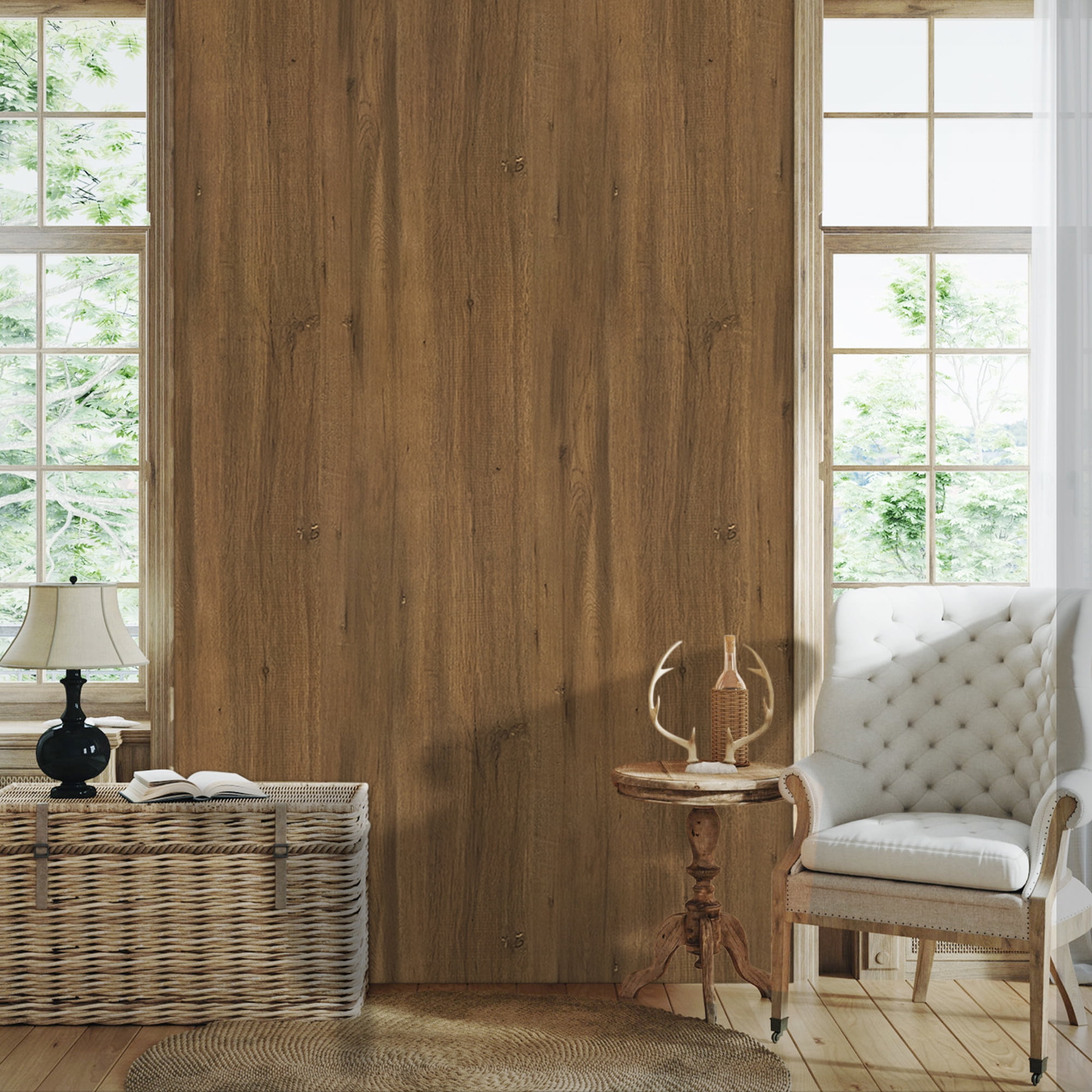 Abyssaly Wood Wallpaper, Peel and Stick Wallpaper Self-Adhesive Removable Contact Paper for Cabinets, Home Decoration, Wall Covering, Antique Furniture Renovation