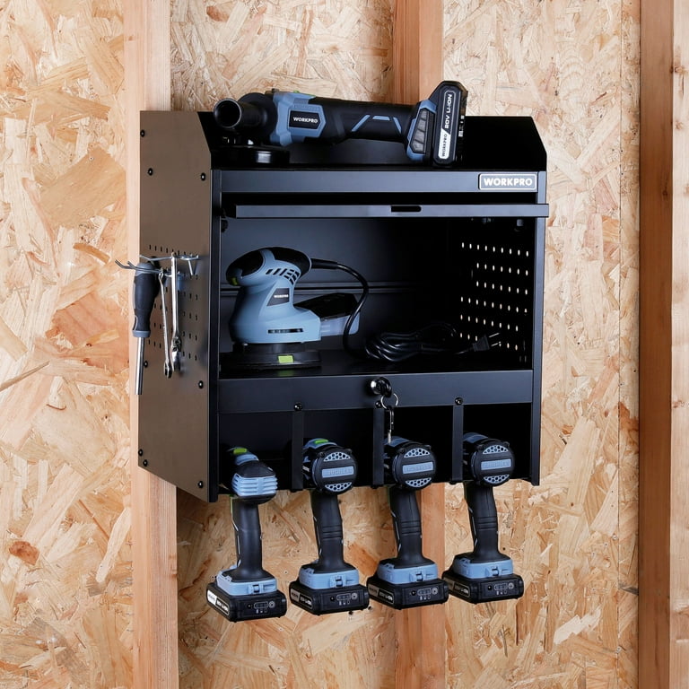 Workpro Wall Mount 18-in Power Tool Storage Caddy, Tool Hanger