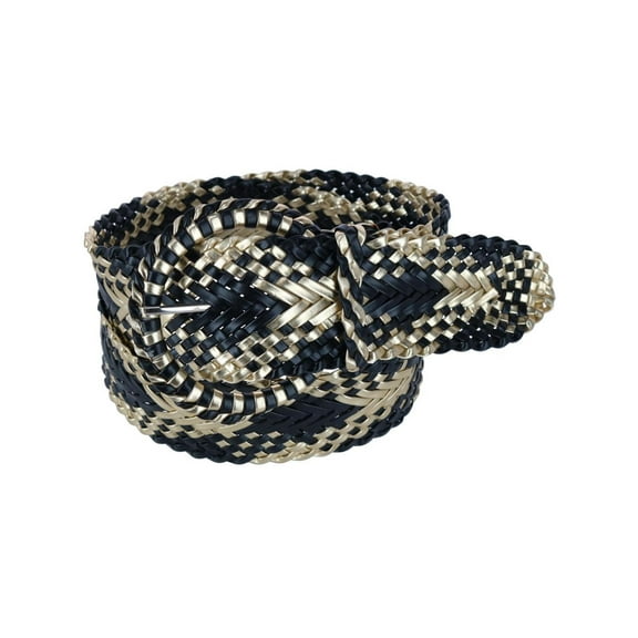CTM 1 7/8 Inch Wide Braided Plaid Belt with Matching Buckle (Women)