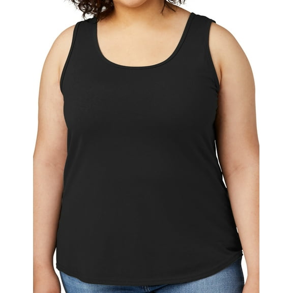Women's Core Value Mid-weight Tanktop, Large Jet Black