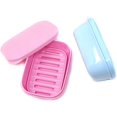 thumbnail image 1 of 2PCS Plastic Portable Mini Waterproof Boxes Holders Cases Trays for Home and Outdoor (Pink + Blue), 1 of 7
