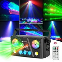 FungLam 5in1 Disco Effect lighting RGB LED Beam DMX DJ Party Stage Laser Projector Light for Music Pub Wedding Christmas