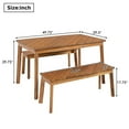 thumbnail image 2 of Tcbosik 3-Piece Outdoor Furniture Set, 49.7" Dining Table & 2 Benches, Picnic Beer Table Set, Bistro Set for Patio, Garden, Backyard, Natural, 2 of 7