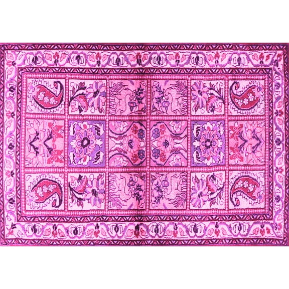 Ahgly Company Indoor Rectangle Persian Pink Traditional Area Rugs, 5' x 7'