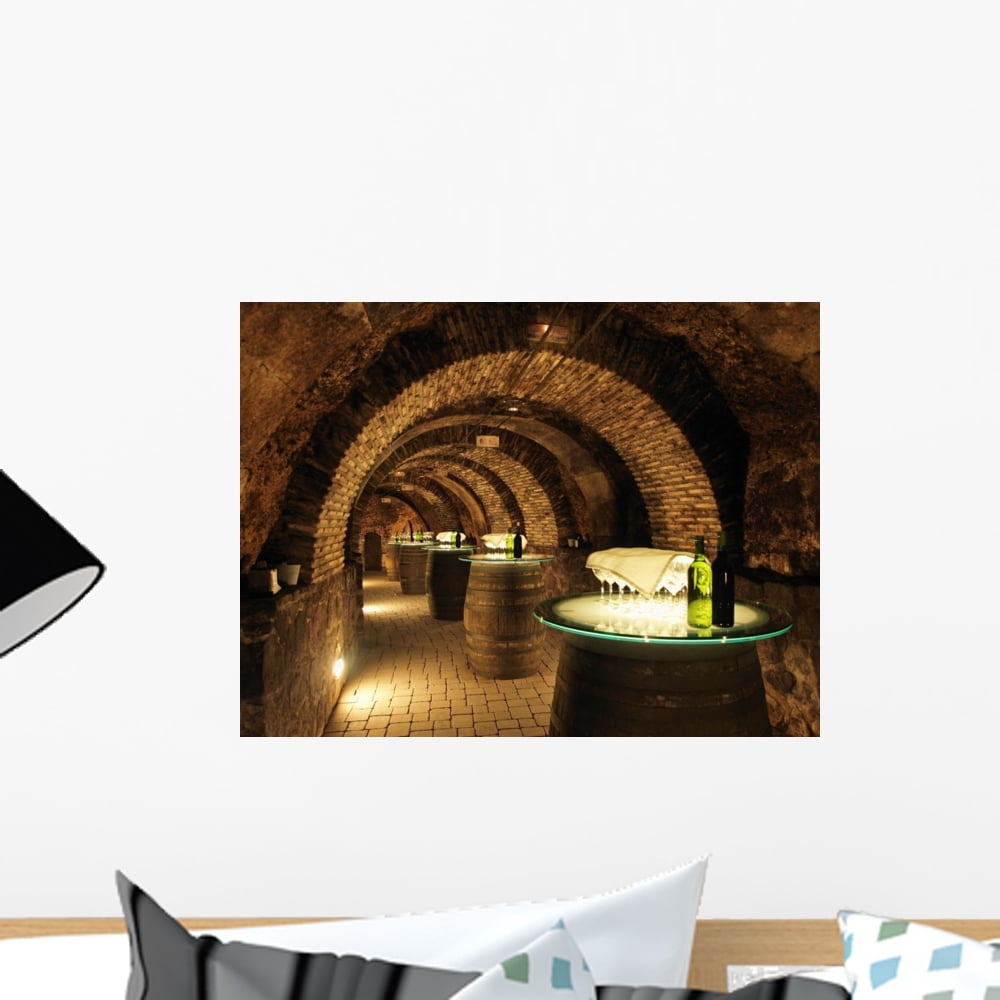 Wine Barrels Old Cellar Wall Mural by Wallmonkeys Peel and Stick ...