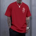 thumbnail image 6 of Yopmin Mens Cross Shirt Crew Neck Summer Short Sleeve Religious Cotton T Shirts for Everyday Wear, 6 of 7