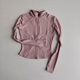 thumbnail image 2 of Chaqueta de manga larga para deportes al aire libre para mujer, ropa de Yoga delgada, cárdigan de secado rápido con cremallera, cuello alto, chaqueta para correr, Fitness, Top, 2 of 6